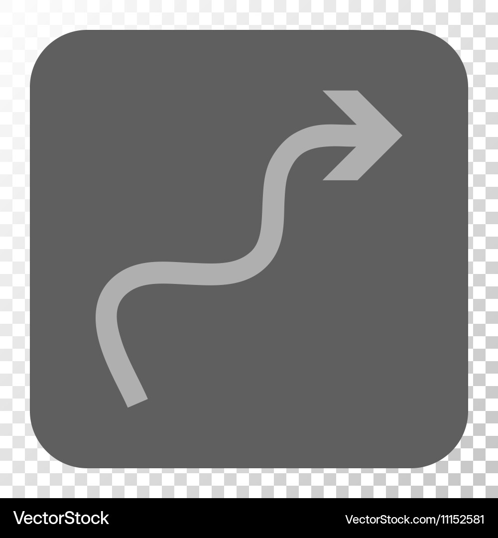 Curve Arrow Rounded Square Button Royalty Free Vector Image