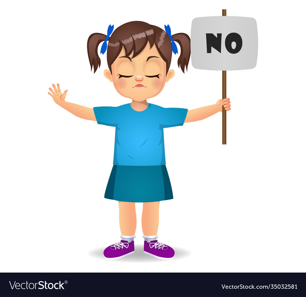 cute-girl-saying-no-with-sign-royalty-free-vector-image