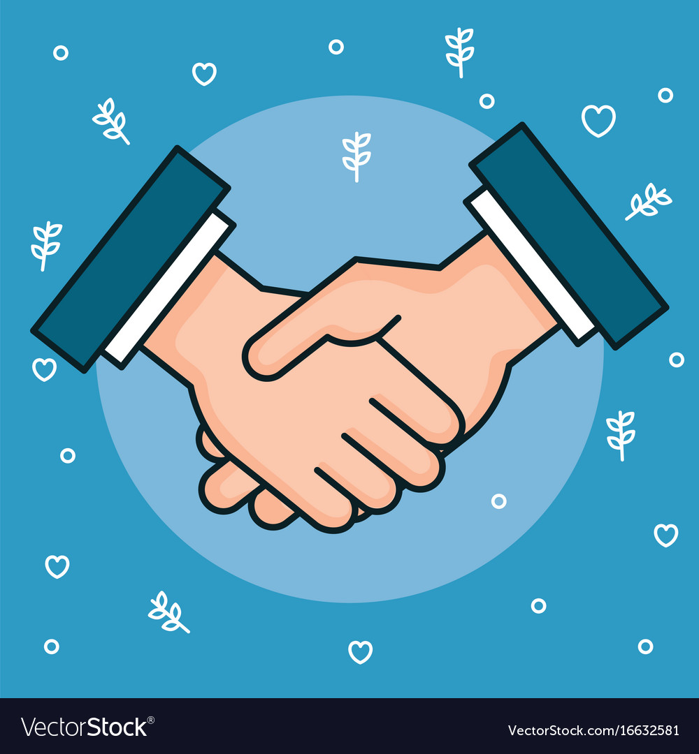 hands symbol peace hands man handshaking vector image
