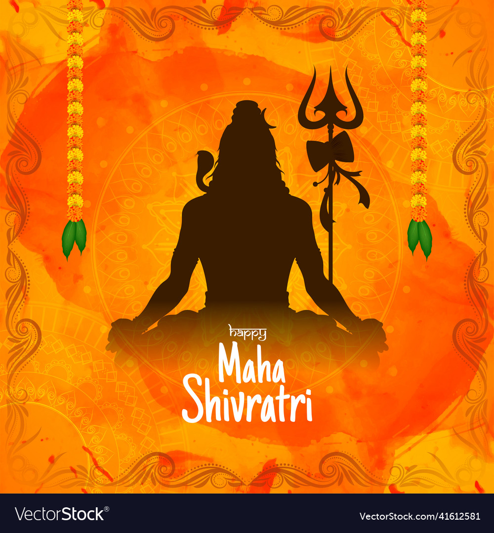 Happy maha shivratri indian traditional festival Vector Image