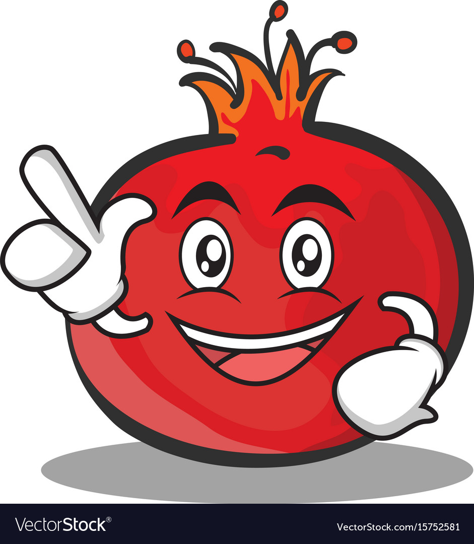 Have an idea pomegranate cartoon character style Vector Image