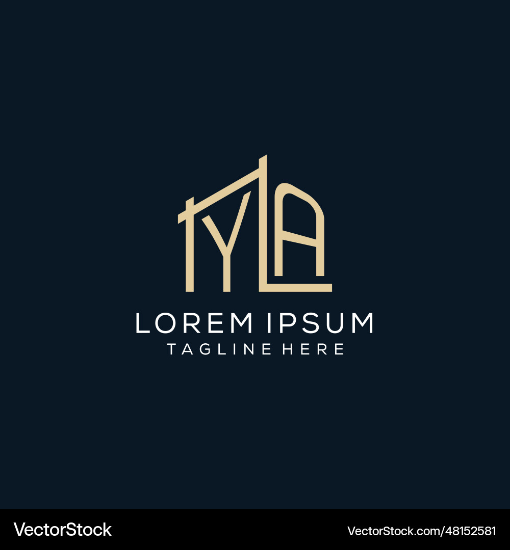 Initial ya logo clean and modern architectural Vector Image