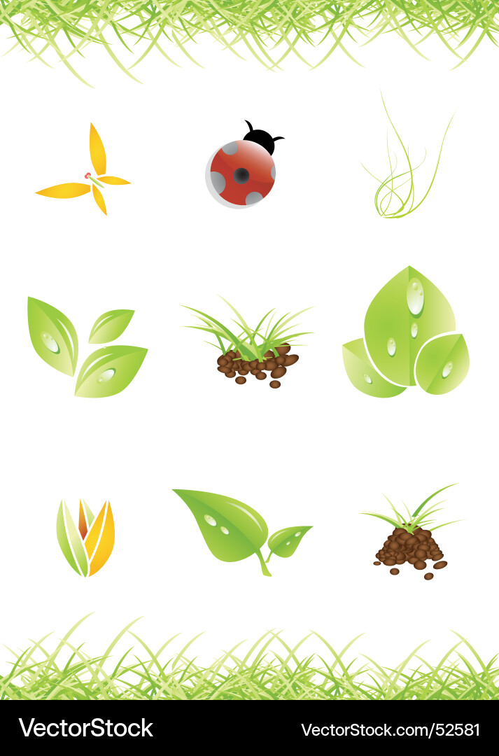 Nature set Royalty Free Vector Image - VectorStock