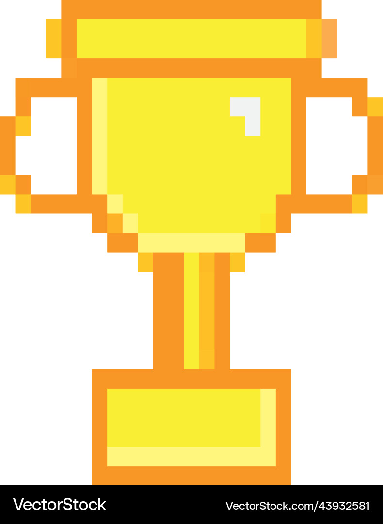 Pixel trophy icon Royalty Free Vector Image - VectorStock