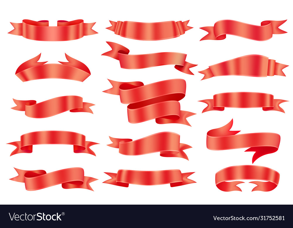 Ribbon mesh collection Royalty Free Vector Image