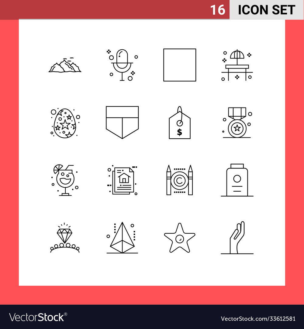 Set 16 modern ui icons symbols signs