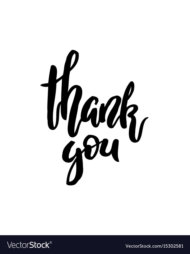 Thank you handwritten inscription lettering Vector Image