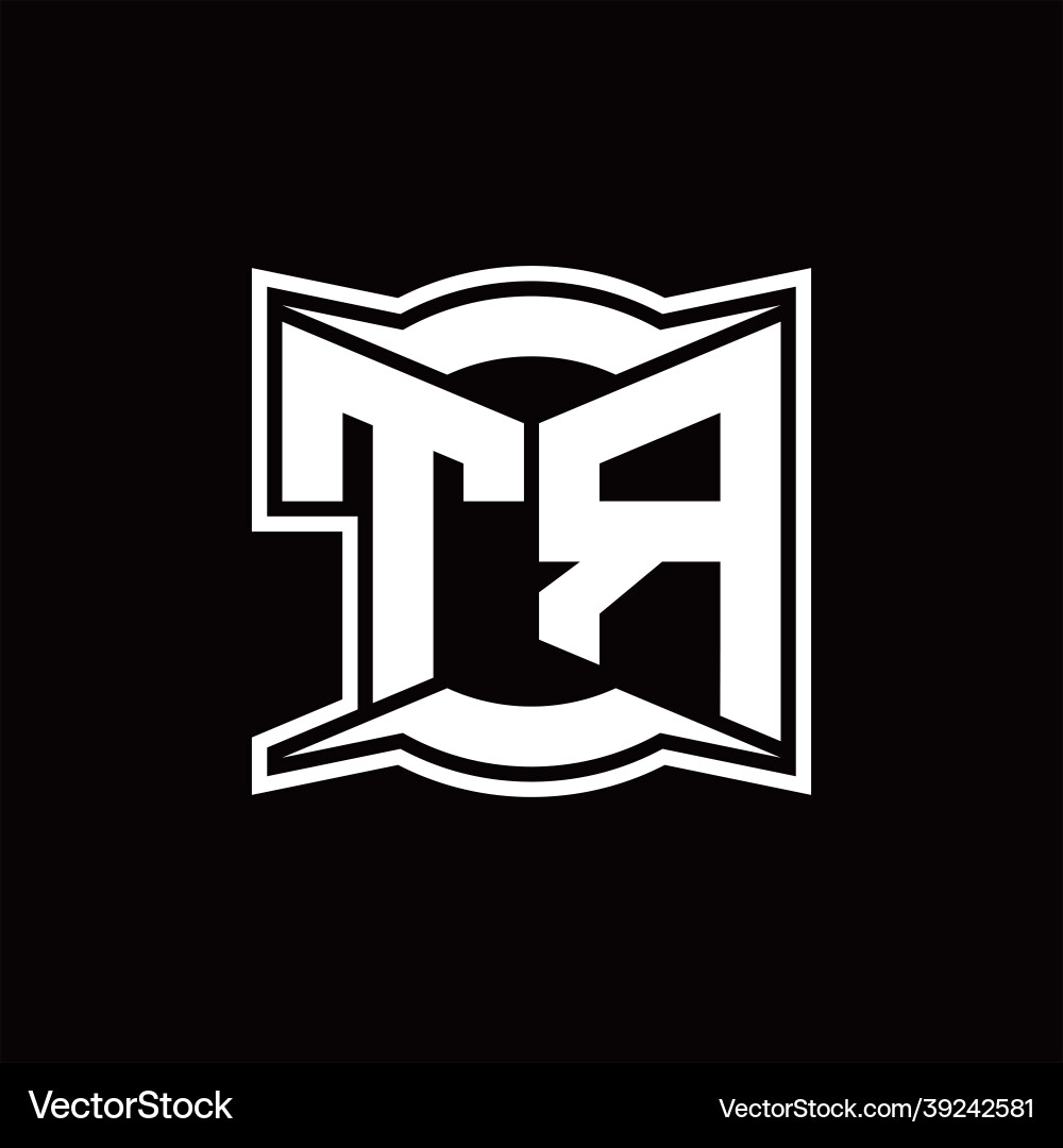 Tr logo monogram with abstract shape design Vector Image