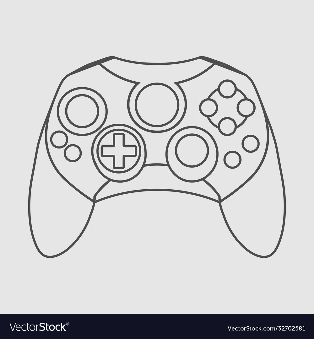 Video game controller linear Royalty Free Vector Image