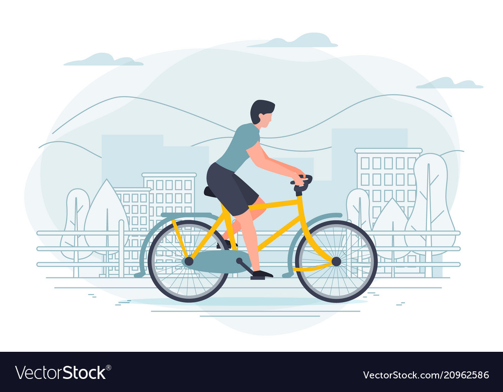 Banner template with man on a bike