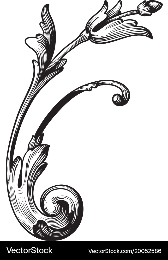 Baroque ornament in victorian style Royalty Free Vector