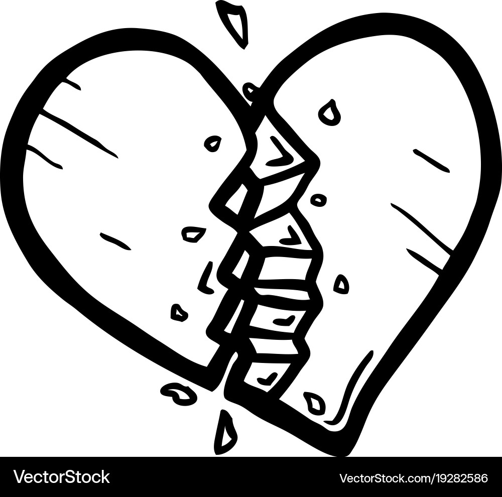 Broken heart Royalty Free Vector Image - VectorStock