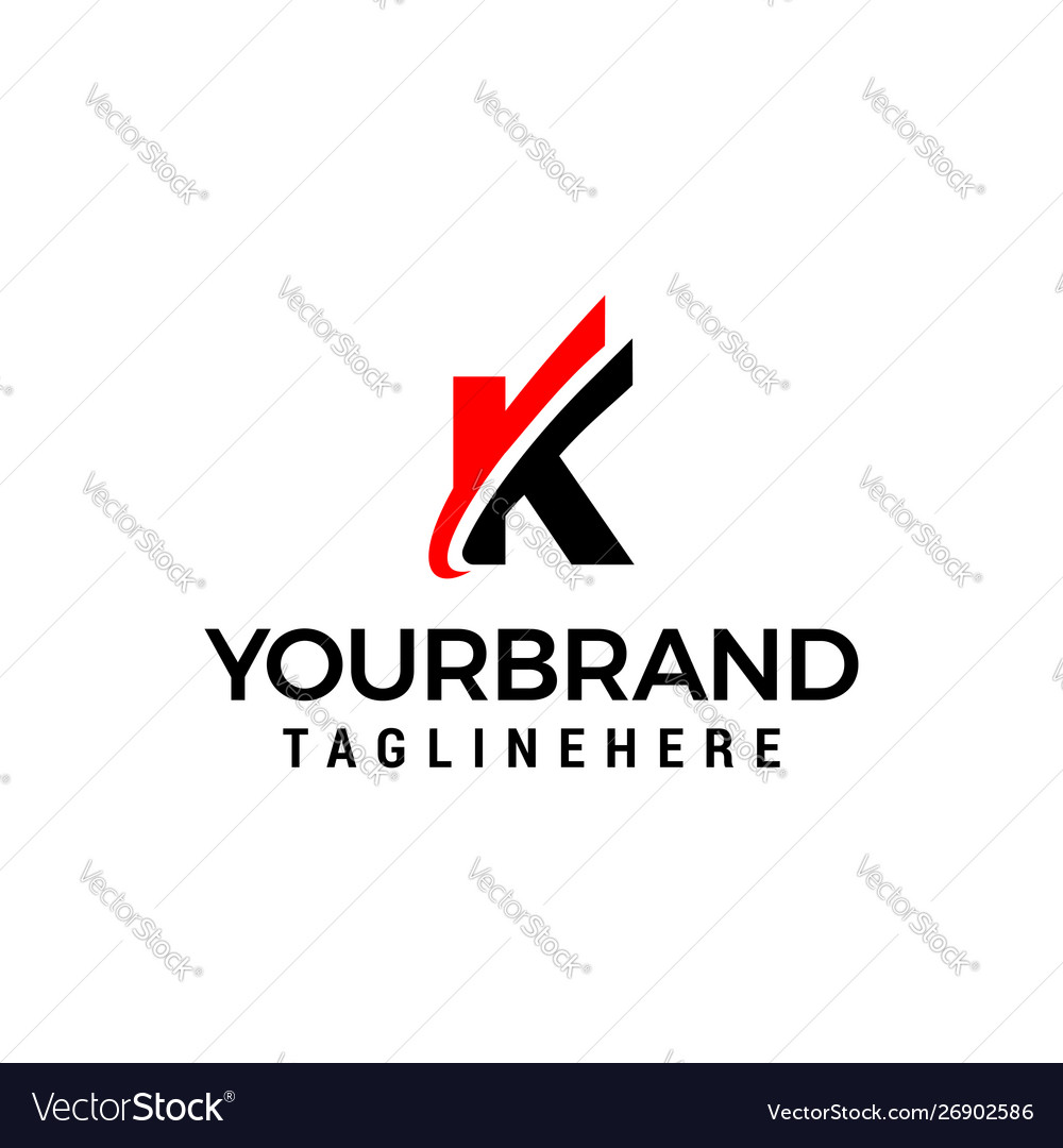 Initial letter k logo with slice element graphic Vector Image