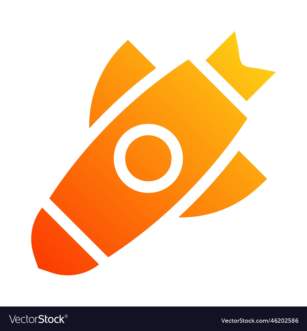 Missile icon solid gradient red style military Vector Image