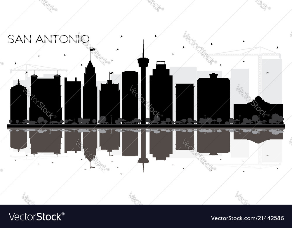 San antonio texas city skyline black and white Vector Image