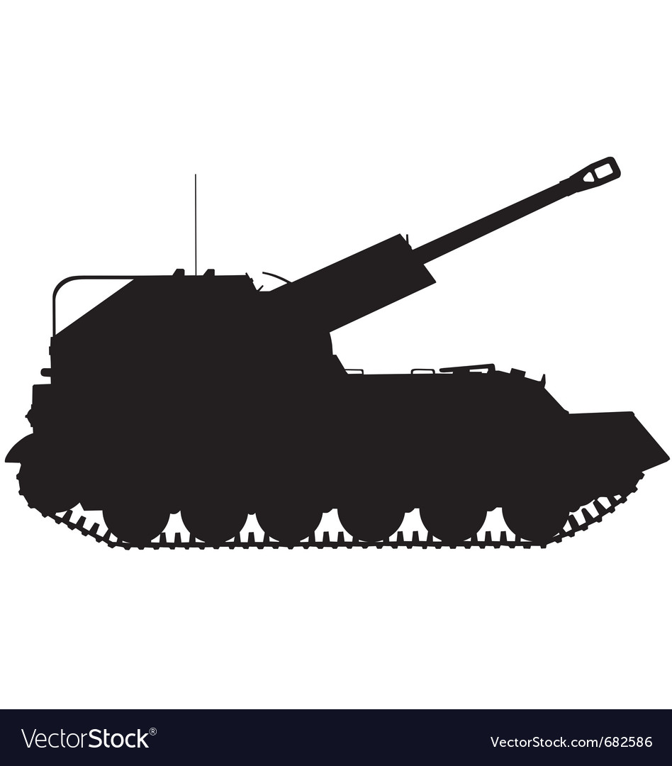 Self propelled artillery gun silhouette