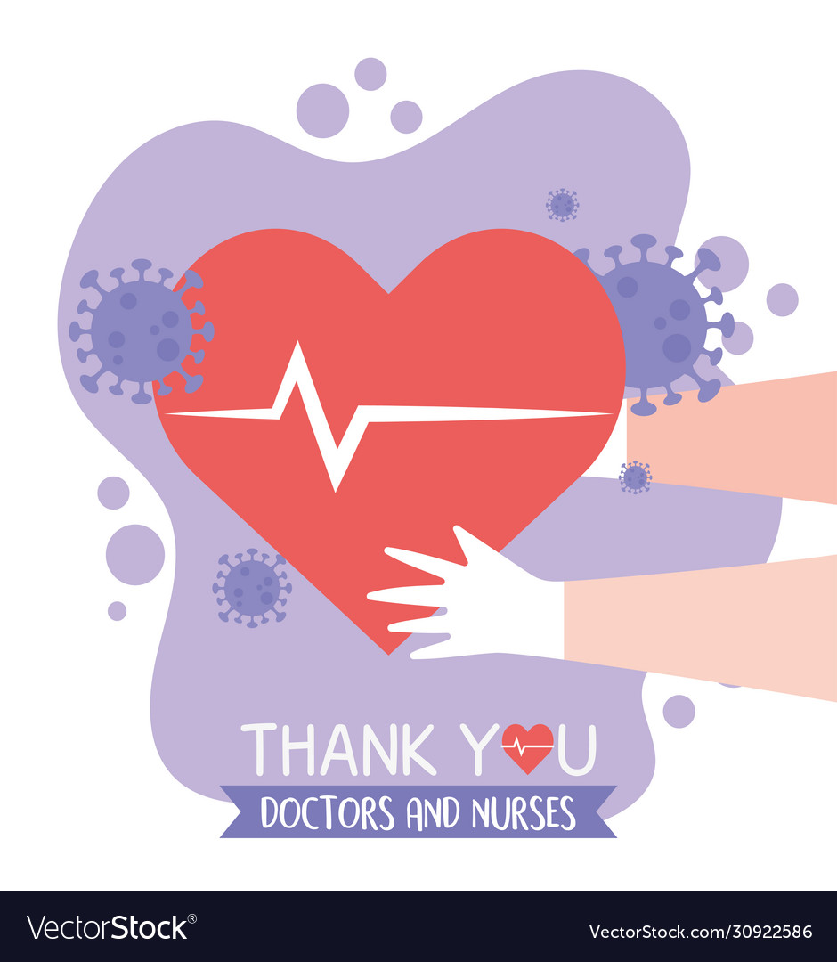 Thanks doctors nurses medical hands Royalty Free Vector