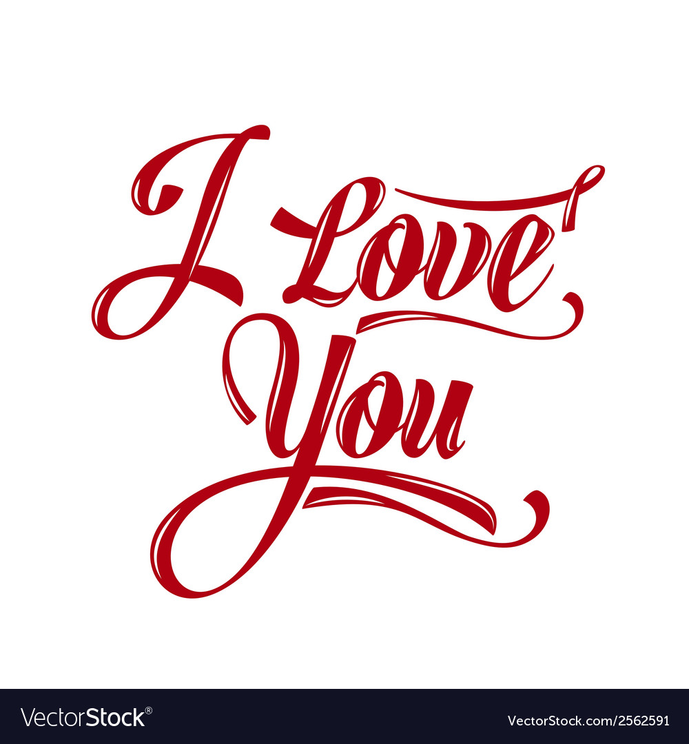 Download Calligraphic Writing i love you Royalty Free Vector Image