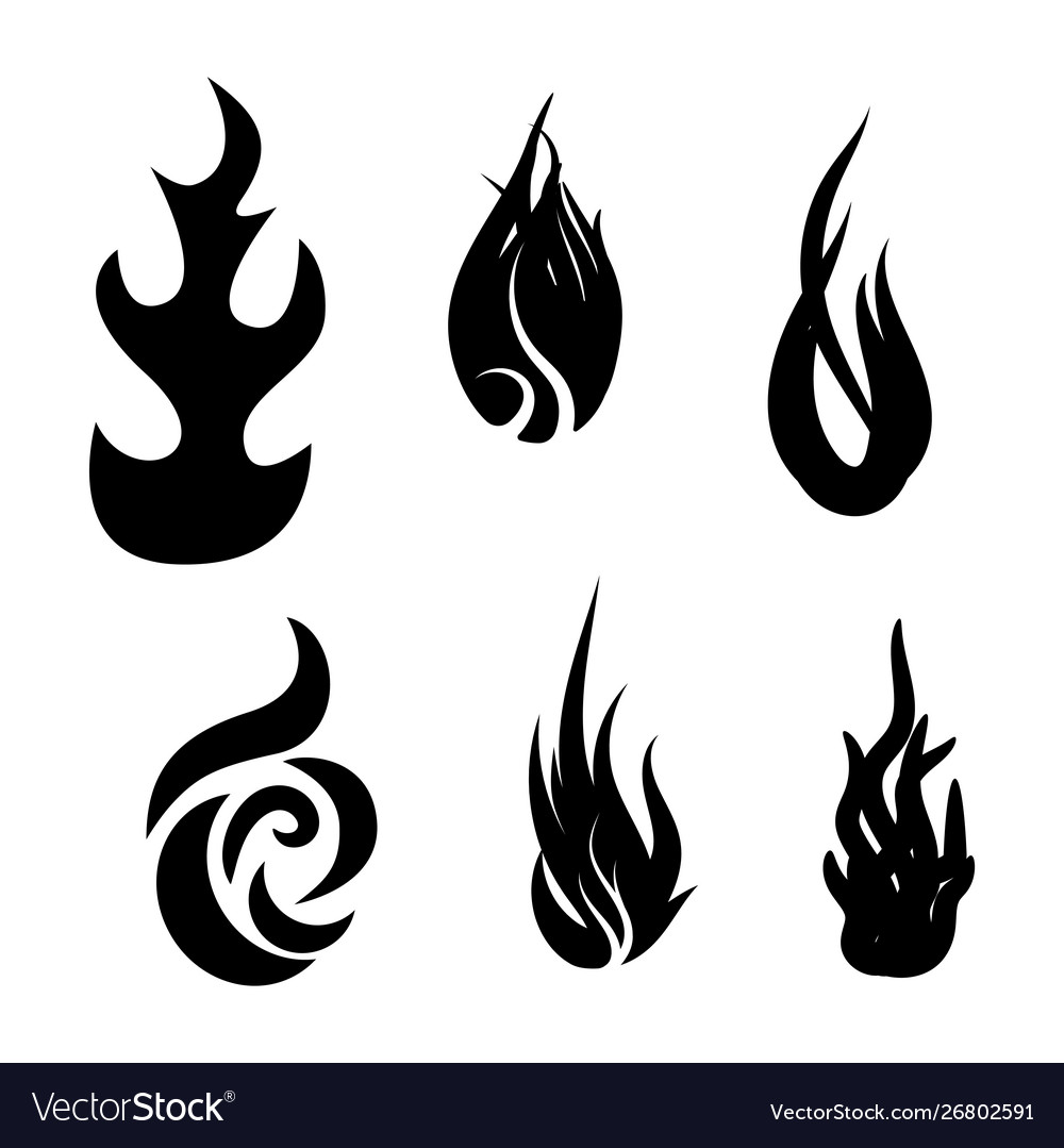 Fire flame icon set design Royalty Free Vector Image