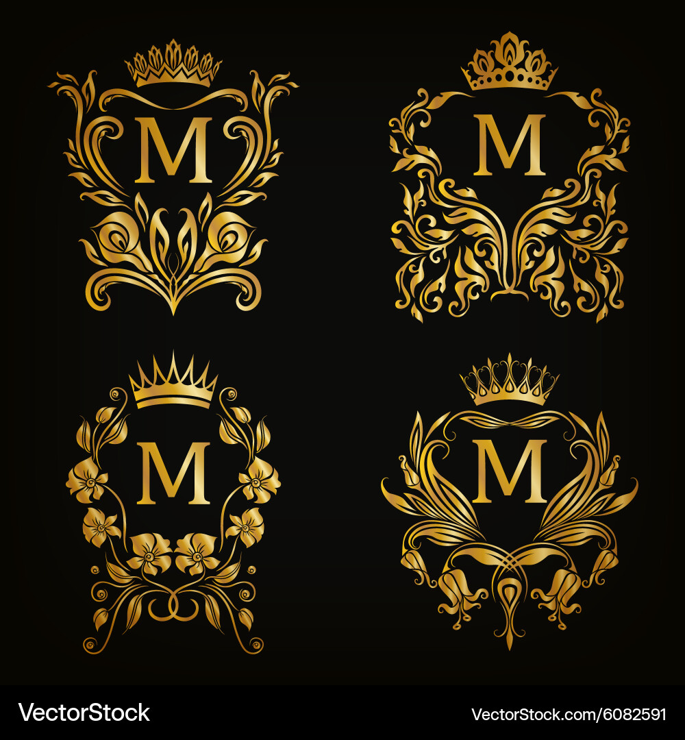 Monogram logos set Royalty Free Vector Image - VectorStock
