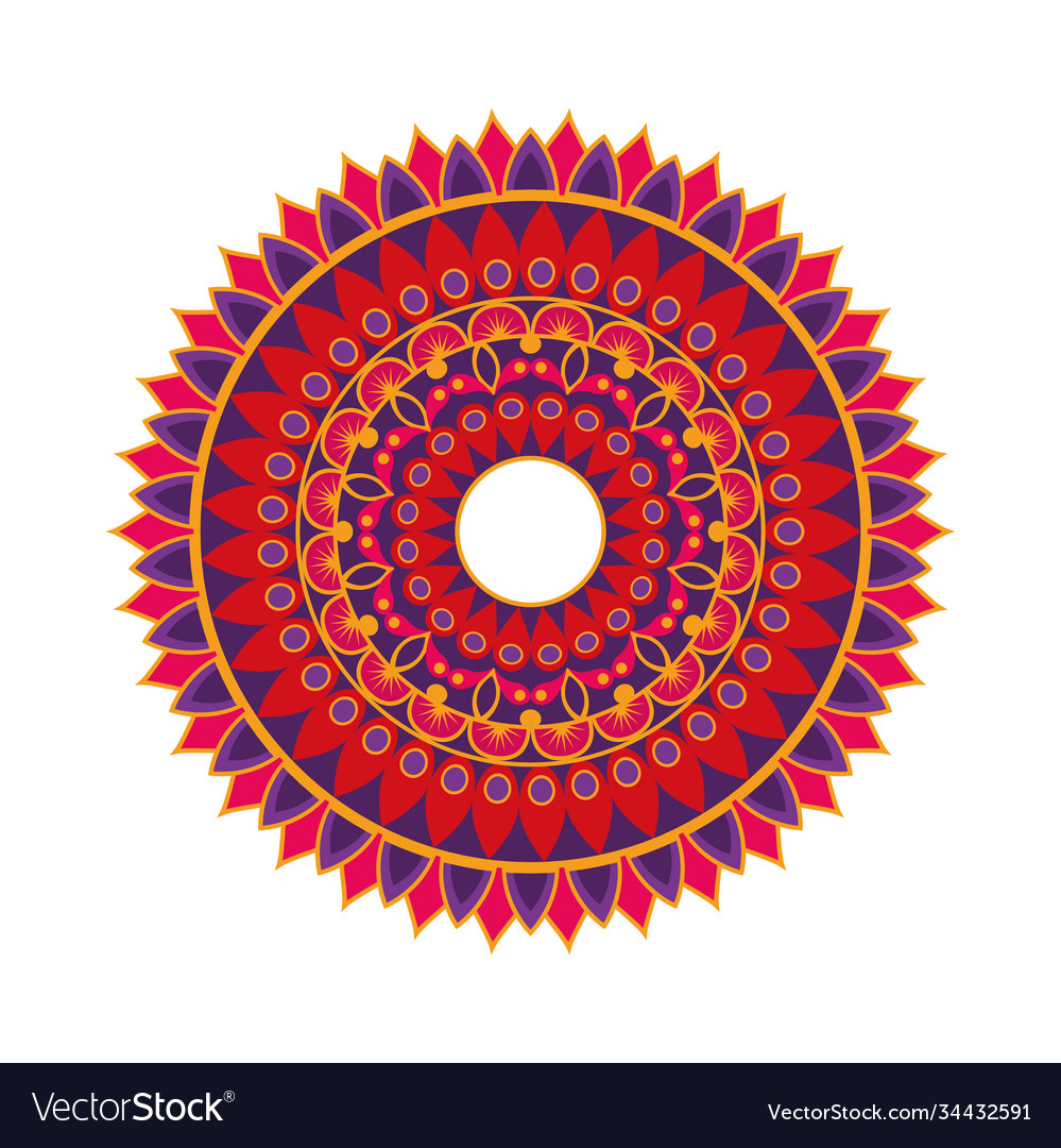 Navratri mandala with red color decoration hindu Vector Image