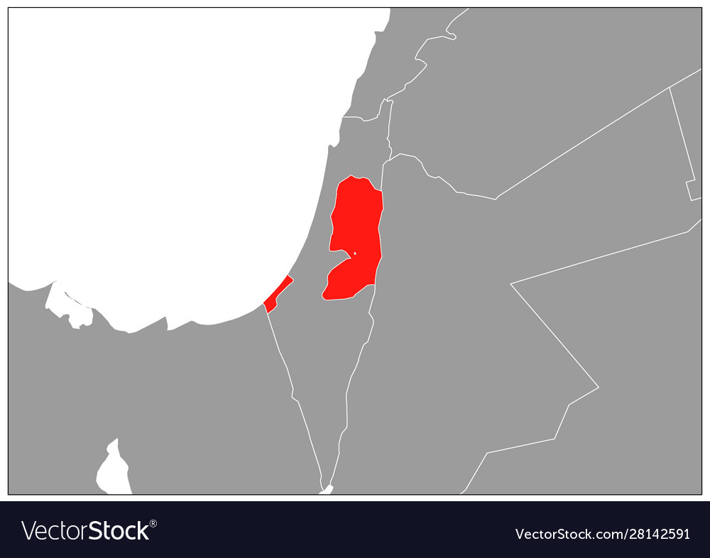 Palestine Map On Gray Base Royalty Free Vector Image