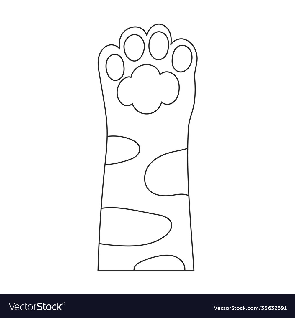 Paw cat outline icon Royalty Free Vector Image