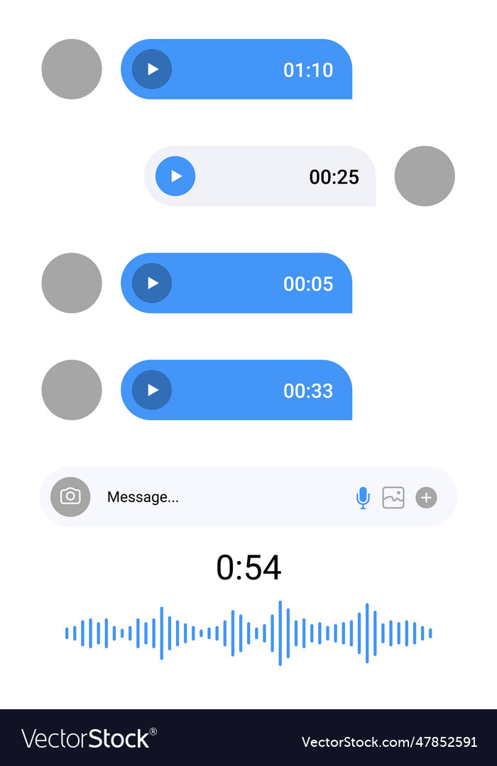 Voice message phone app screen voicemail call Vector Image