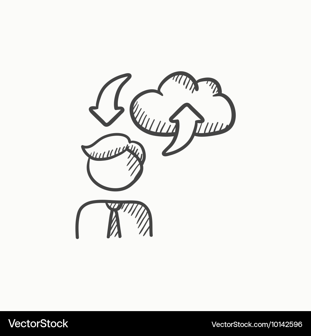 Cloud computing sketch icon Royalty Free Vector Image