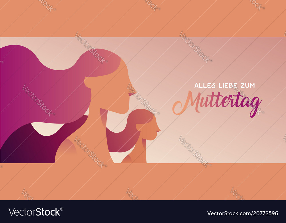 happy mother day german banner for daughter love vector image