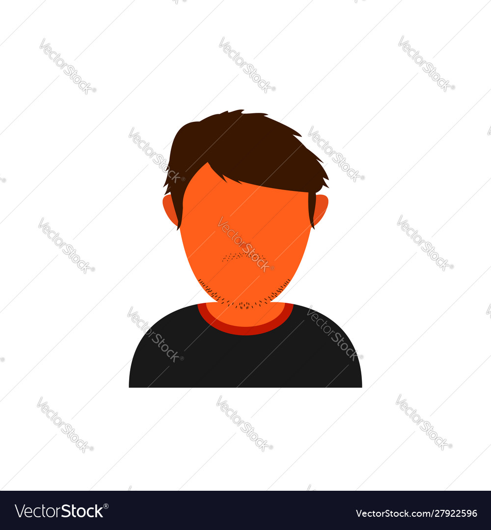 Orange Skin Avatar With Messy Shaggy Hair Vector Image