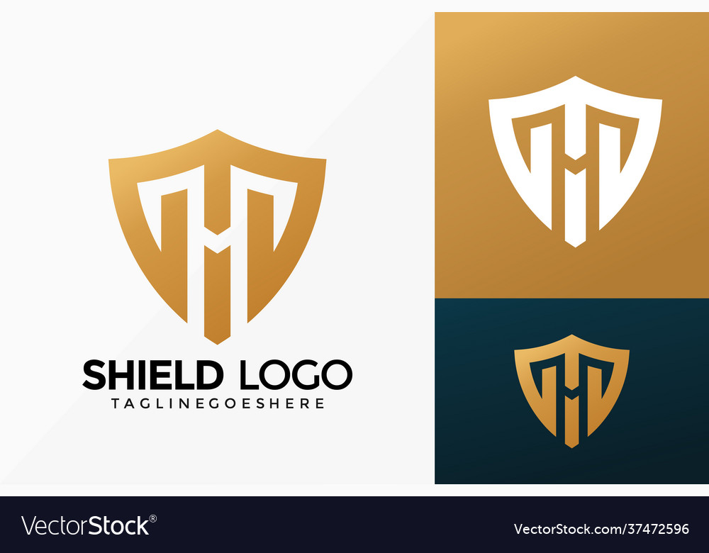 Premium m shield logo design abstract emblem Vector Image