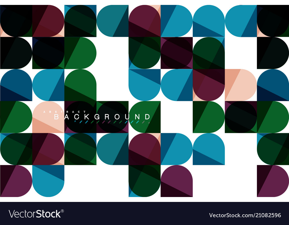 Round square geometric shapes on white tile Vector Image