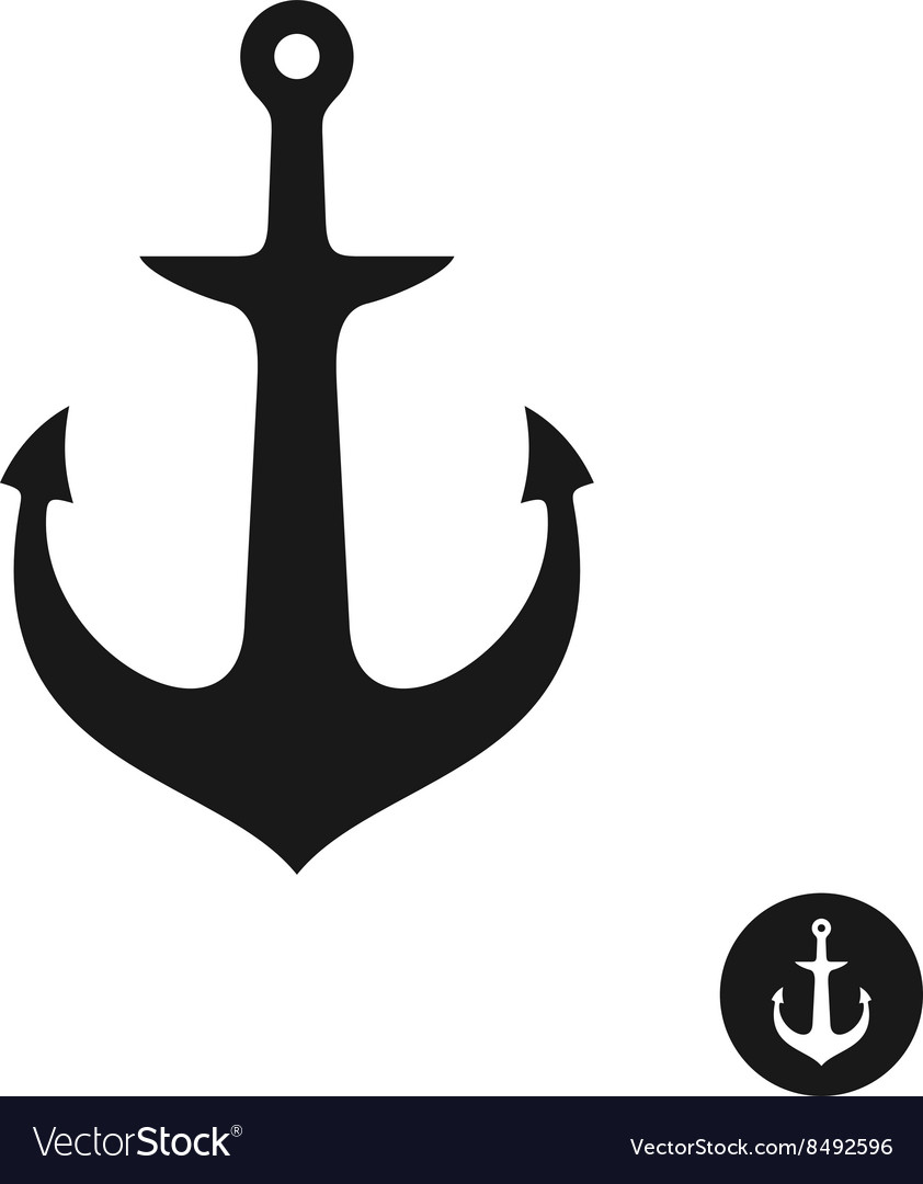 Ship Anchor Simple Black One Piece Silhouette Vector Image