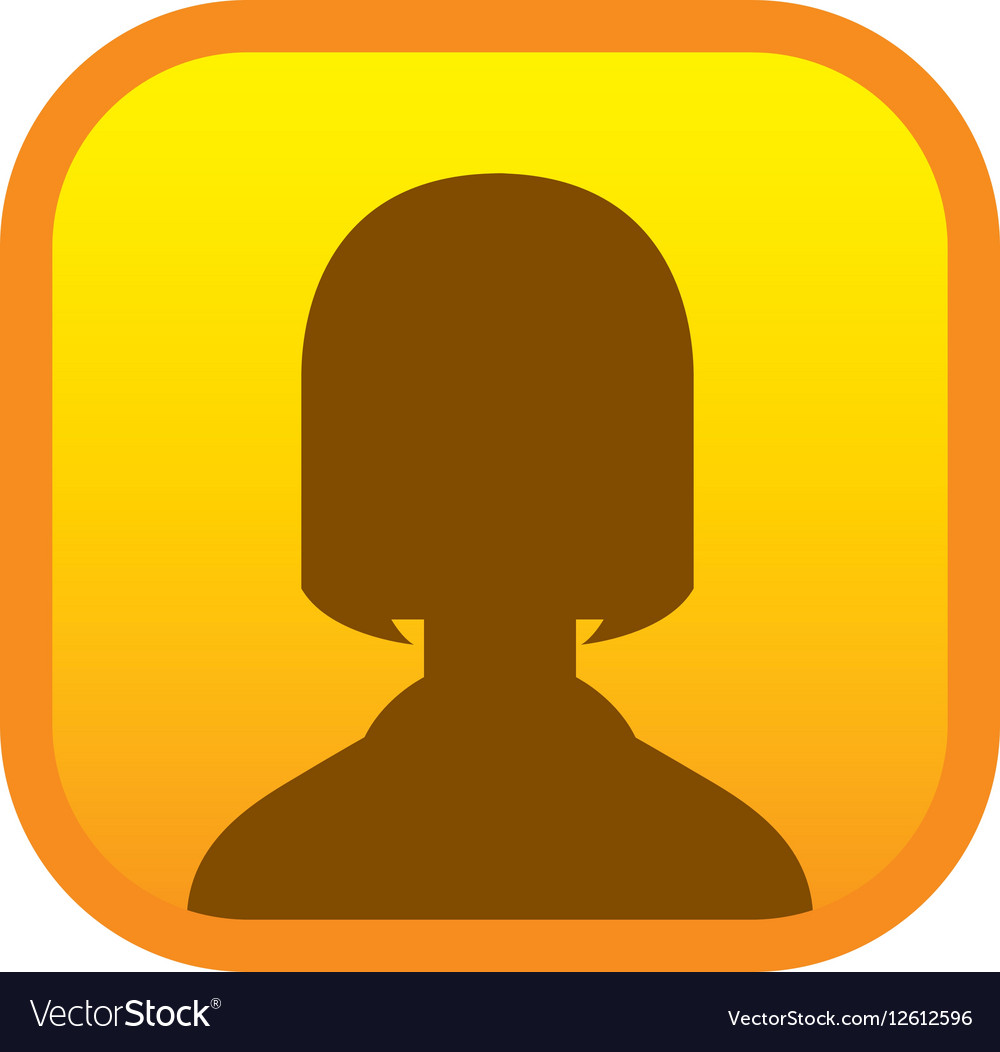 Silhouette user avatar square button