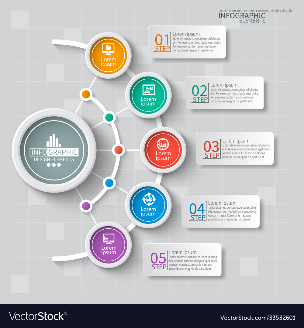 Abstract 3d paper infographics business template Vector Image