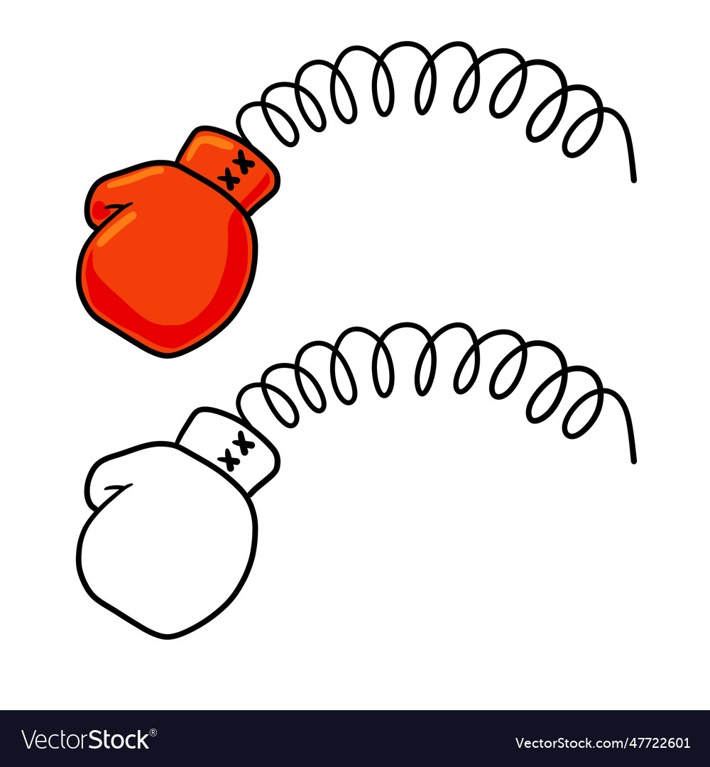 Boxing glove on spring Royalty Free Vector Image