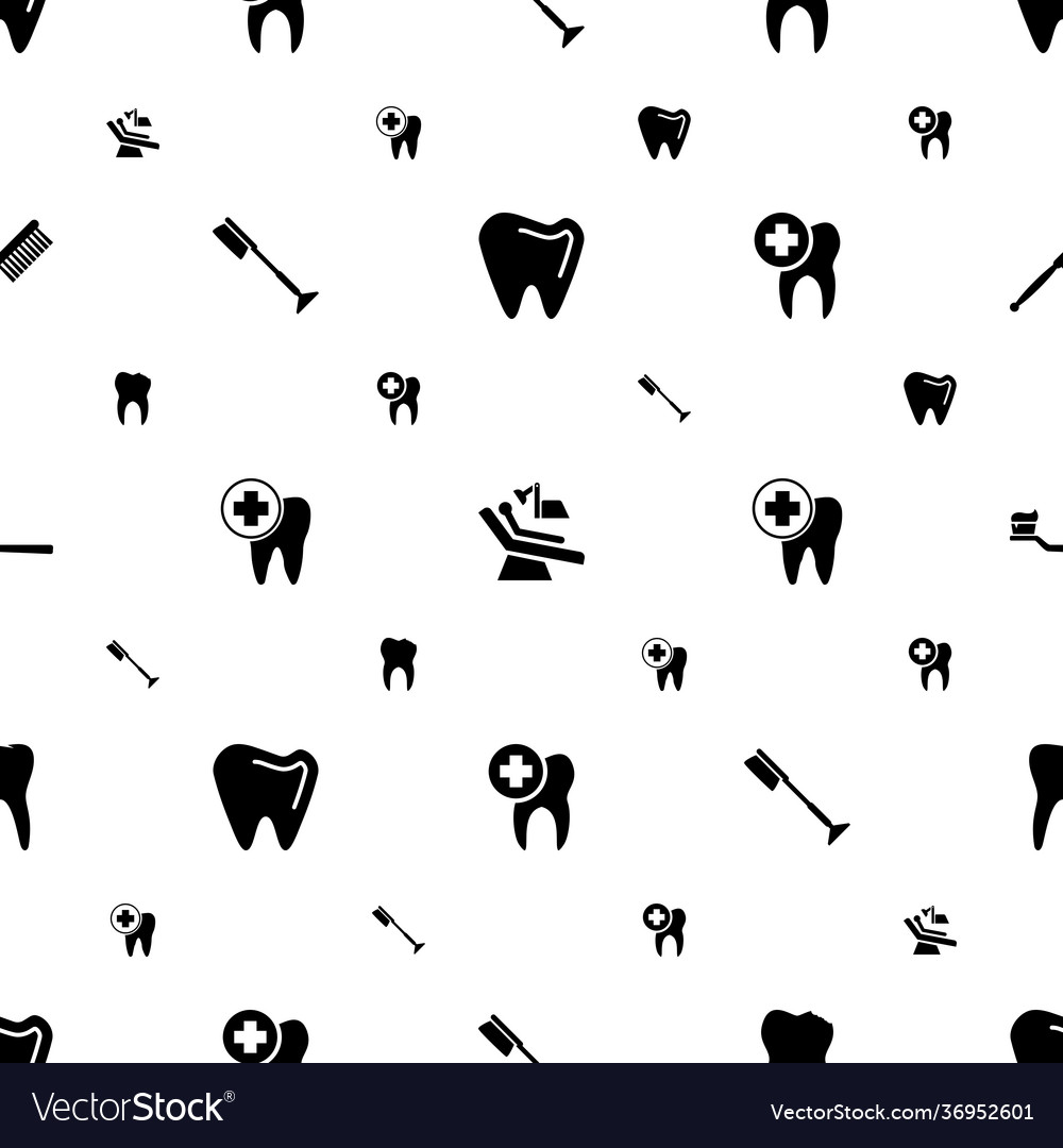 Zahnarzt-Symbole Muster nahtlos weiß Hintergrund
