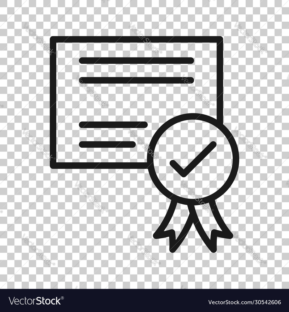 Approve certificate icon in flat style document Vector Image