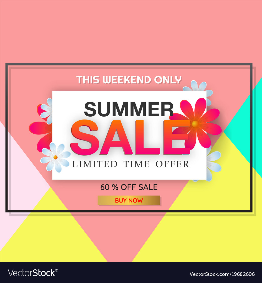 Banner summer sale limited time offer 60 off flow Vector Image