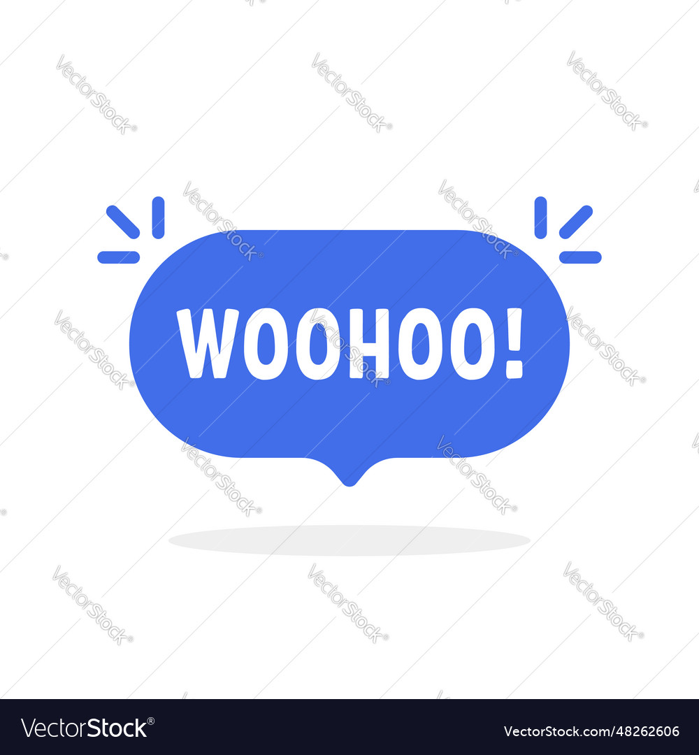 Blue woohoo popup bubble like message icon Vector Image