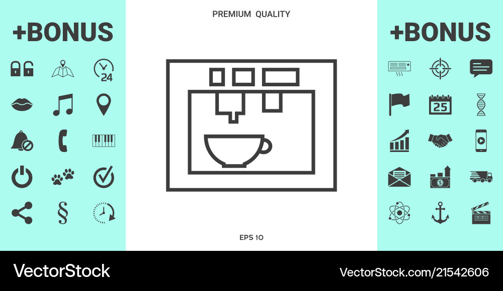 Coffee machine maker linear icon Royalty Free Vector Image