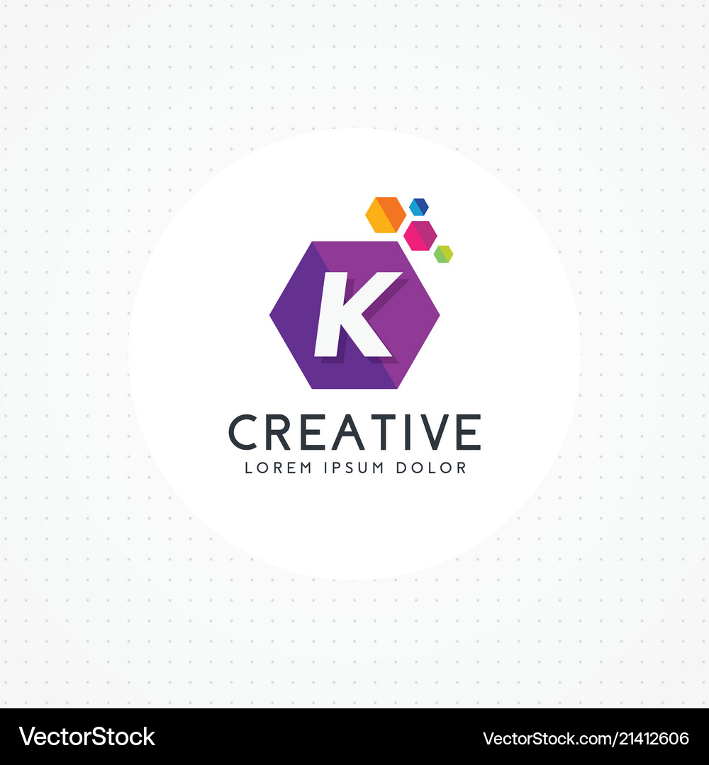 Creative hexagonal letter k logo Royalty Free Vector Image
