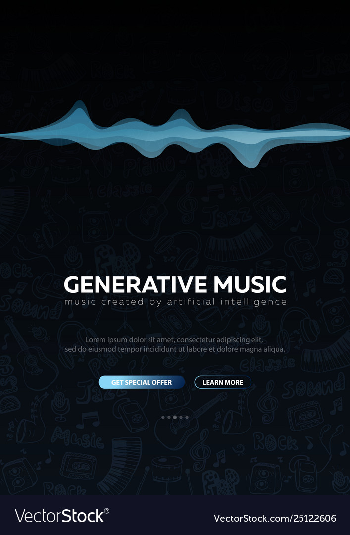 Generative music created ai Royalty Free Vector Image