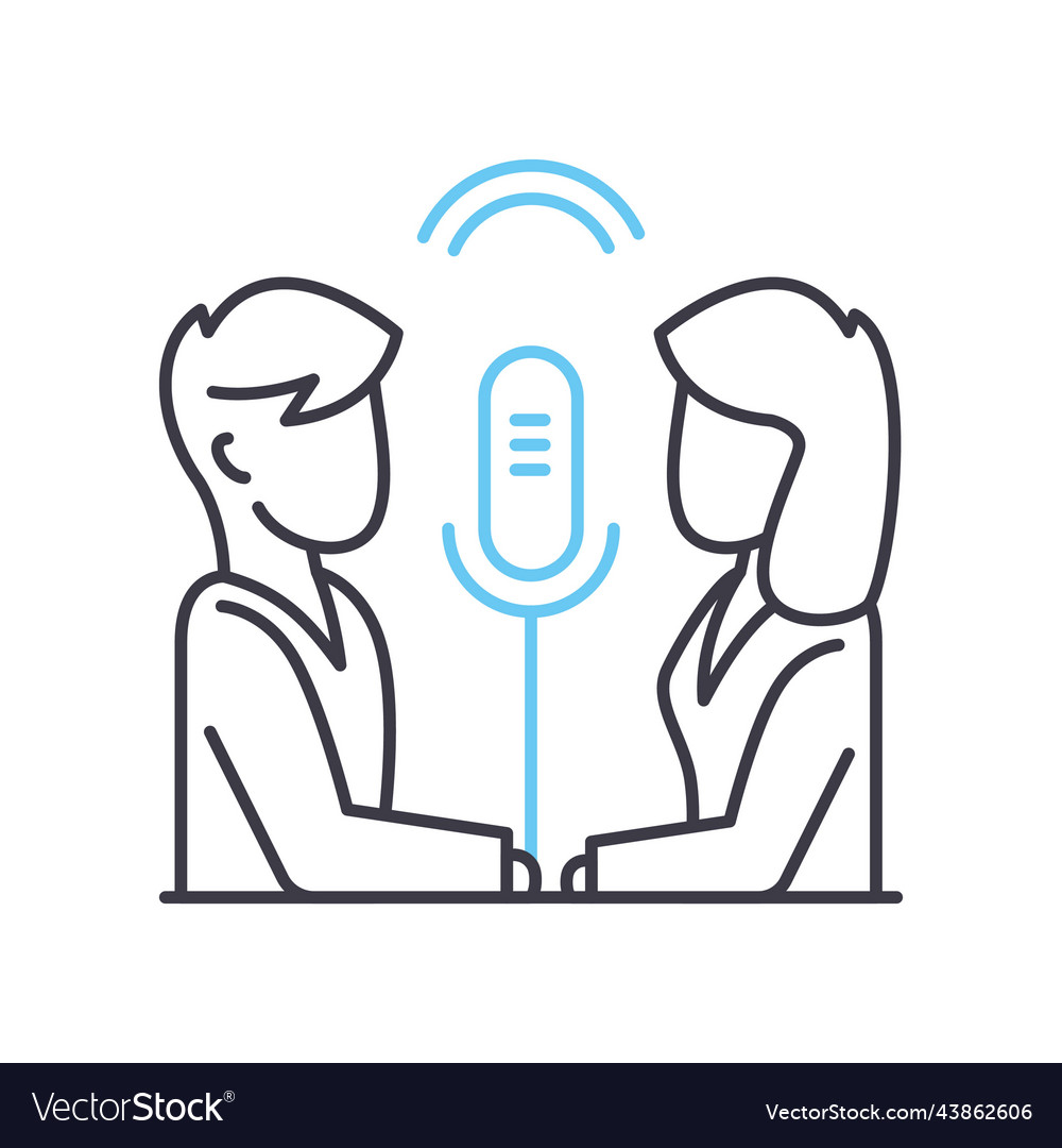 Recording line icon outline symbol Royalty Free Vector Image
