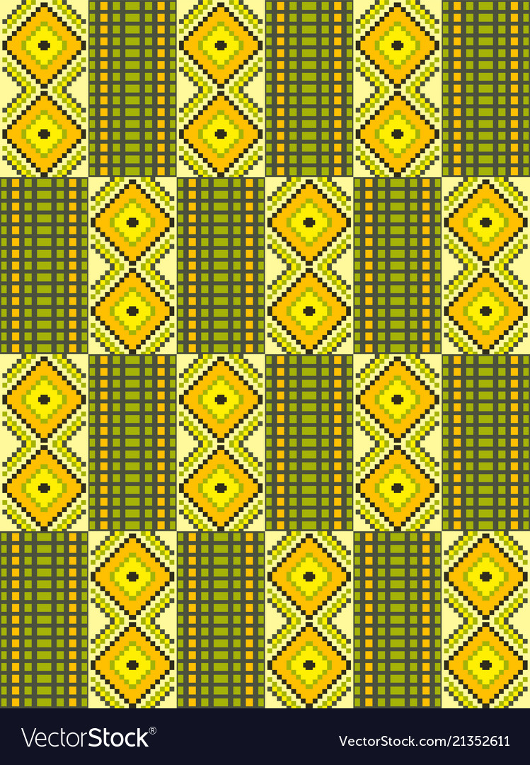 African kente cloth ethnic fabric seamless Vector Image