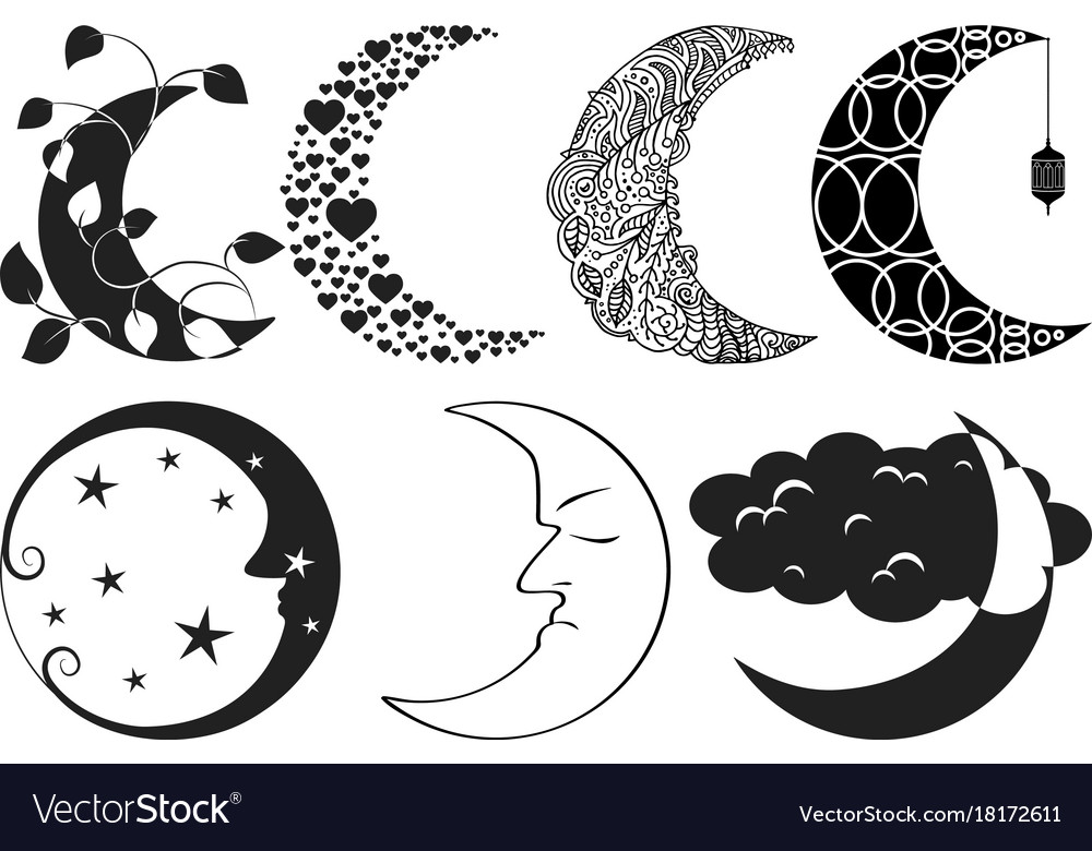 Different moon nature cosmos cycle satellite