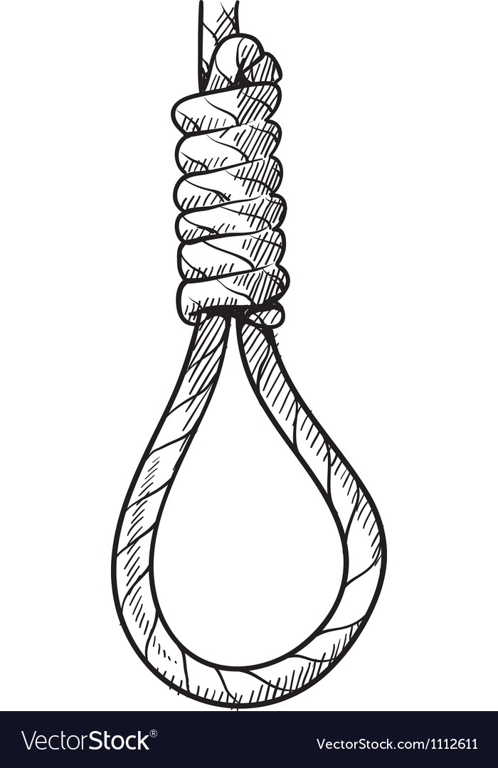 Doodle noose rope knot Royalty Free Vector Image