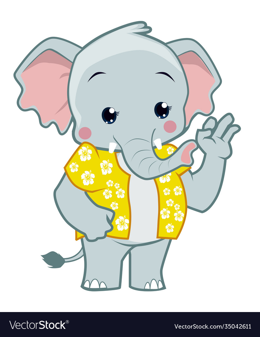 Elephant mascot cartoon Royalty Free Vector Image