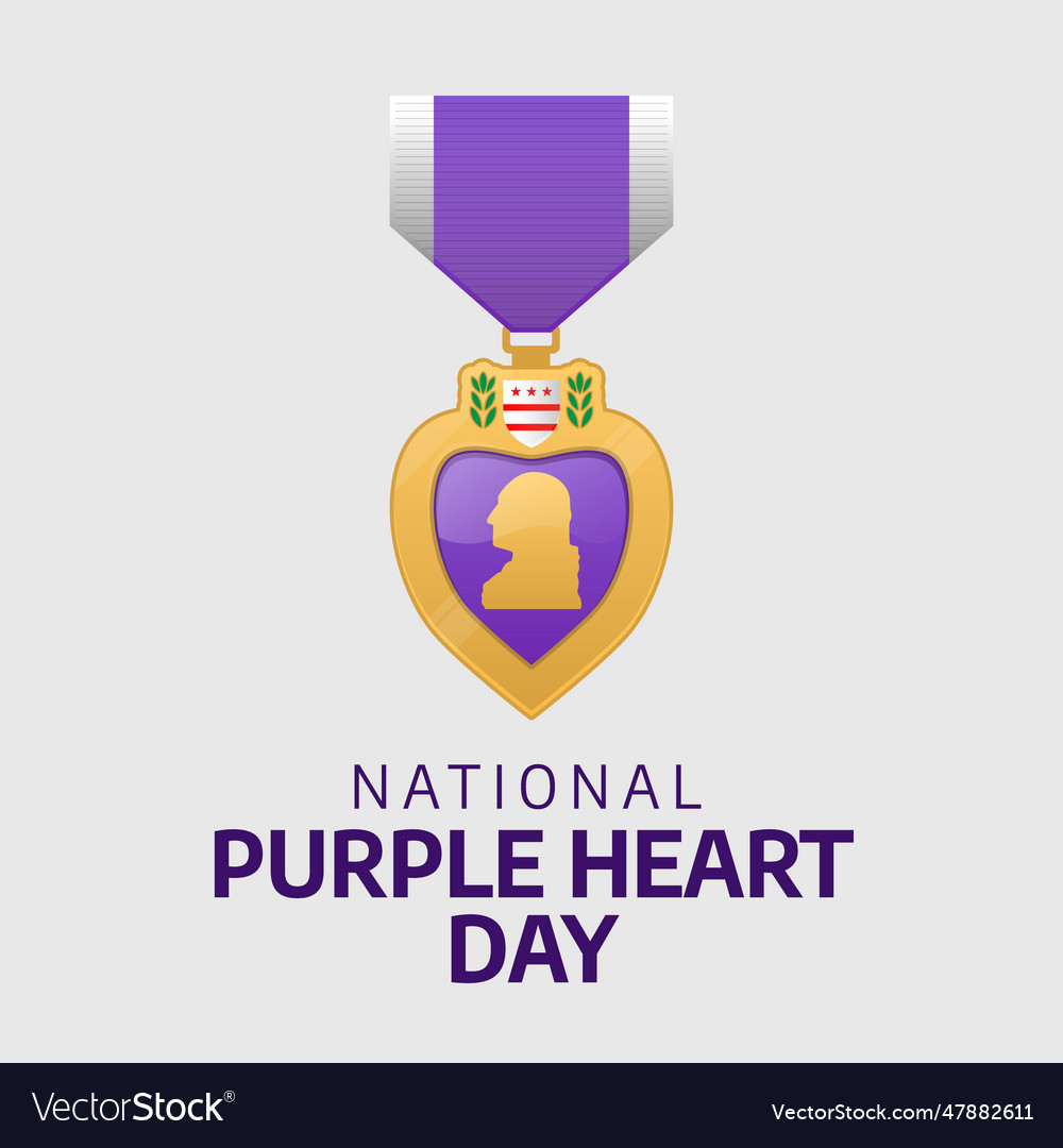 Graphic of purple heart day good for purple heart Vector Image